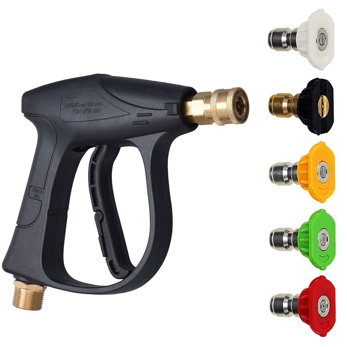 QAQGEAR Car Wash Water Gun High Pressure Washer Gun 3000 PSI Max with Quick Connect Nozzles M22 Hose Kit for Pressure Power Washers