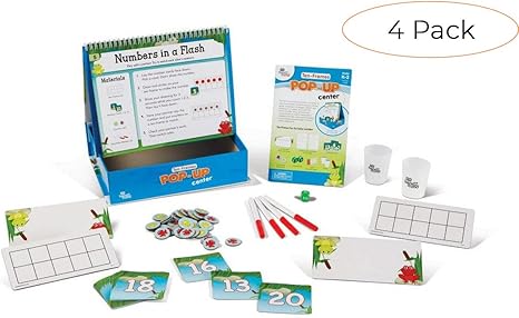 Amazon Hand2mind ポップアップセンター 数学ゲーム 10枚のフレーム付き 5歳以上 10枚のクリティカルシンキングアクティビティ 子供用 家庭や教室に 追加と減算を学ぶ教育製品 Pack 4 すうじ 図形 計算 おもちゃ