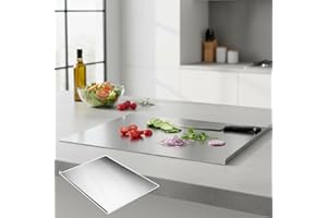 Stainless Steel Cutting Board, Metal Kitchen Cutting Board with Lip, Chopping Boards for Kitchen Countertop, Large L-Shaped F