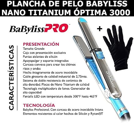 Optima 3100 Plancha Babyliss Pro Caracteristicas Plancha De Acero