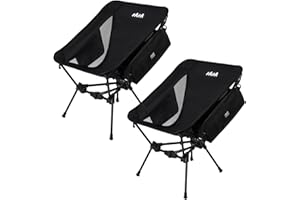 Mission Mountain UltraPort Portable Camping Chair - Ultralight Backpacking Chair, Compact & Lightweight Foldable Chairs for Camping, Hiking, Travel, Beach and Picnic (2 Pack)