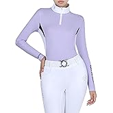 GemRebel Women’s Equestrian Riding Shirt, Long Sleeve Horse Riding Top for Training & Show