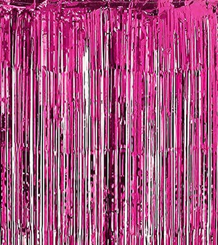 Heartfeel Package of 1 Foil Fringe Metallic Curtains 3' X 8' (36" X 96") Tinsel Foil Fringe Door Window Curtain Party Decoration Chistmas Decor Birthday Photo Backdrop