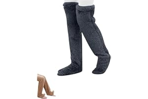 Velvety Fleece Knee Socks For Christmas, Goose Down Knee Socks, Leg Warmers Fluffy for Women Winter Soft Over