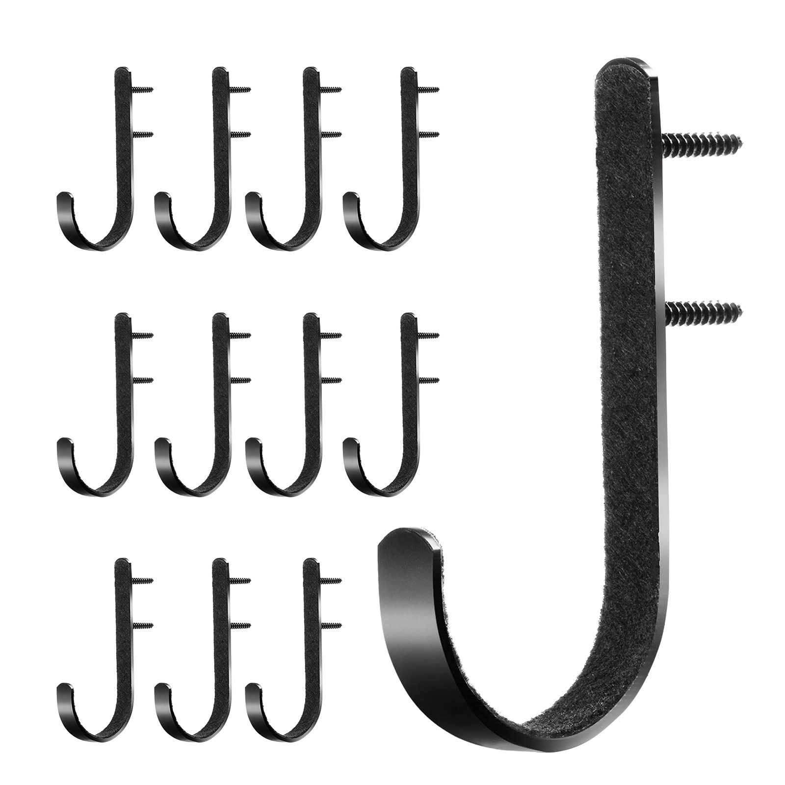 12 Pieces Black Metal Gun Racks Hooks Rifles Shotgun Hooks for Wall Mount Storage for Cabinets, Offices, Walls