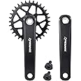 WEEROCK Prowheel Mountain Bike Crankset 1 Piece/Single 32T Charing Crank Set with 170mm Arm for Bicycle MTB, Compatible with 6/7/8/9/10 Speeds Freewheel