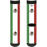 Buckle-Down Unisex-Adult's Socks Mexico Flags Crew, Multicolor