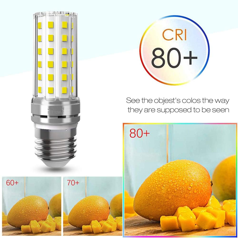 JIUYUAN E27 LED Corn Bulbs 12W Equivalent 100W Incandescent Bulbs, 6000K Daylight White, 1450LM - Image 4