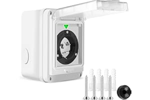 FROSTYRIDER 50 amp Generator Inlet Box,3 Prongs NEMA SS2-50P Power Inlet Box for 3 Prong Generator Cord with Green Safely Light Waterproof for Outdoor Use,ETL Listed