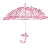Solnique Mini Lace Embroidery Parasol for Kids – Vintage Bridal Umbrella for Wedding Flower Girls, Small Decorative Lace Parasol for Tea Party
