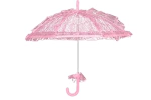 Solnique Mini Lace Embroidery Parasol for Kids – Vintage Bridal Umbrella for Wedding Flower Girls, Small Decorative Lace Parasol for Tea Party