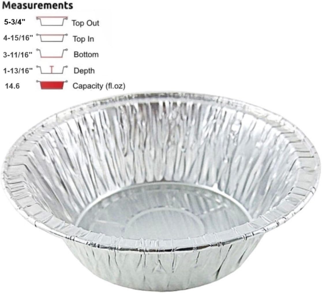 Disposable Aluminum 5 3/4" Meat Pot Pie Extra Deep Pan Baking Tin (Pack of 50)