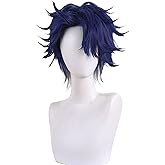 maysuwell HSR Anime Blue Grey Gradient Wigs Men Short Straight Wig with Side-Part Bangs Layered Haircut Game Sampo Cosplay Wigs Halloween,Christmas,Comic con,Game Show,Party