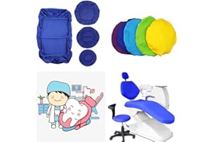 4Pcs/Set Protective Full Dental Chair Cover - Elastic Waterproof Protective Case PU Leather Dental Chair Seat Cover Headrest 