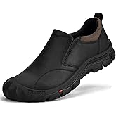 UPIShi Men's Waterproof Slip On Leather Hiking Outdoor Walking Casual Loafers Work Shoes