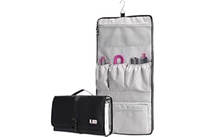 BUBM Waterproof Travel Storage Case Organizer for Dyson Airwrap, Pre-Styling Dryer, 4 Curling Barrels, 2 Smoothing Brushes and Volumizing Brush