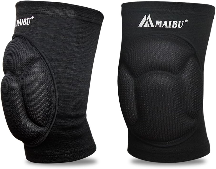 MAIBU Protective Volleyball Knee Pads Thick Sponge Anti-Collision Kneepads Protector Non-Slip Wrestling Dance Knee Pads Support Sleeve for Outdoor Sport(1 Pair)
