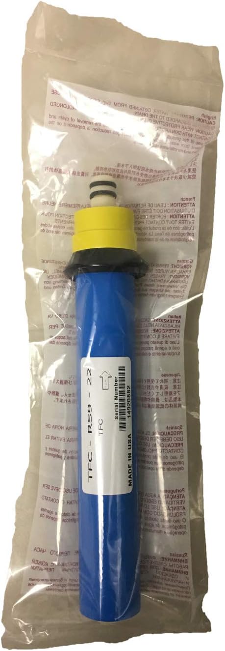 Rainsoft Compatible TFC-RS9-22 RO Membrane, 22 GPD Replacement Reverse Osmosis Membrane, Polyamide Thin Film Composite, Replaces Part # 12448, 13018, 17374