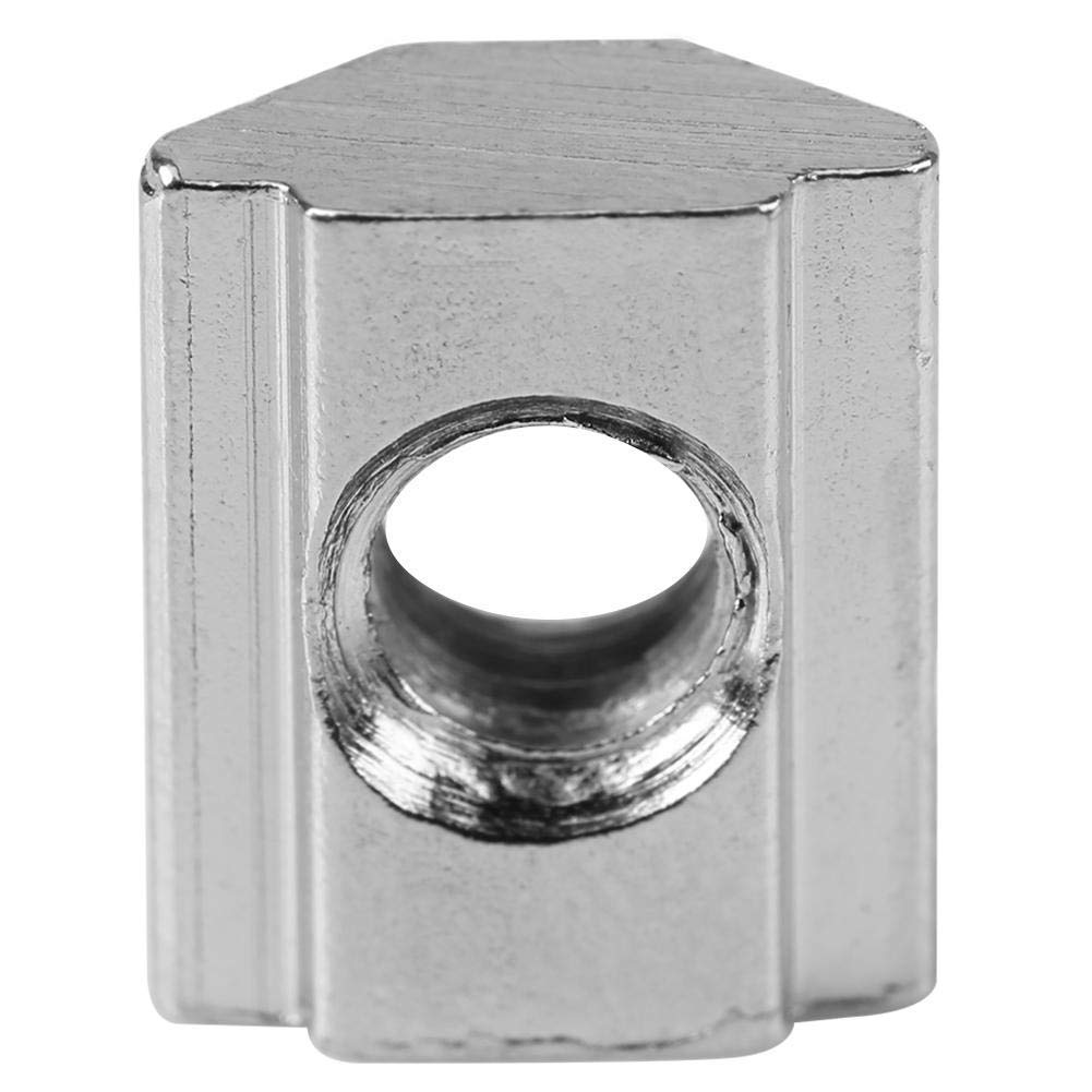 50pcs T slot Nut T-Slot Hammer Head Nut Nickel Coated Carbon Steel Furniture T Nut Tee Nuts for Aluminum Profile Woodworking (200pcs EU20-M5)