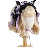 CoBtee Gothic Lolita Headdress Lace Devil Horns Headbands Hair band Hair Accessories Headwear Halloween Party