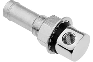 Marine Grade Boat Fuel Vent Through Hull， 316 Stainless Steel Fuel Gas Tank Vent Hardware with Gasket Flush Mount for 5/8" Ho