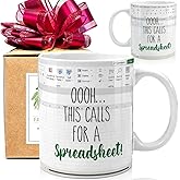 FALJIOK Funny Spreadsheet Work Mug 11oz, Trust Me I Know My Sheet Mug, Funny Spreadsheet Accountant Mugs Gift for Finance Banker Coworkers Accounting Boss Friends NA CPA CFO Analysts (Ohhh)