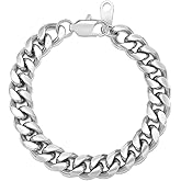 Memgift Stainless Steel Cuban Chain Bracelets for Men & Women - 6.5/7/7.5/8/9 Inch Gold Plated & Silver Stainless Steel Fashion Jewelry Bracelet