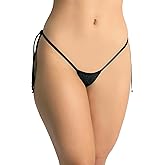 Sexy Locker Micro Tie Thong for Women, Adjustable Tie Straps on Both Sides, Ultra Low Rise, Fun and Bold Minimal Panty