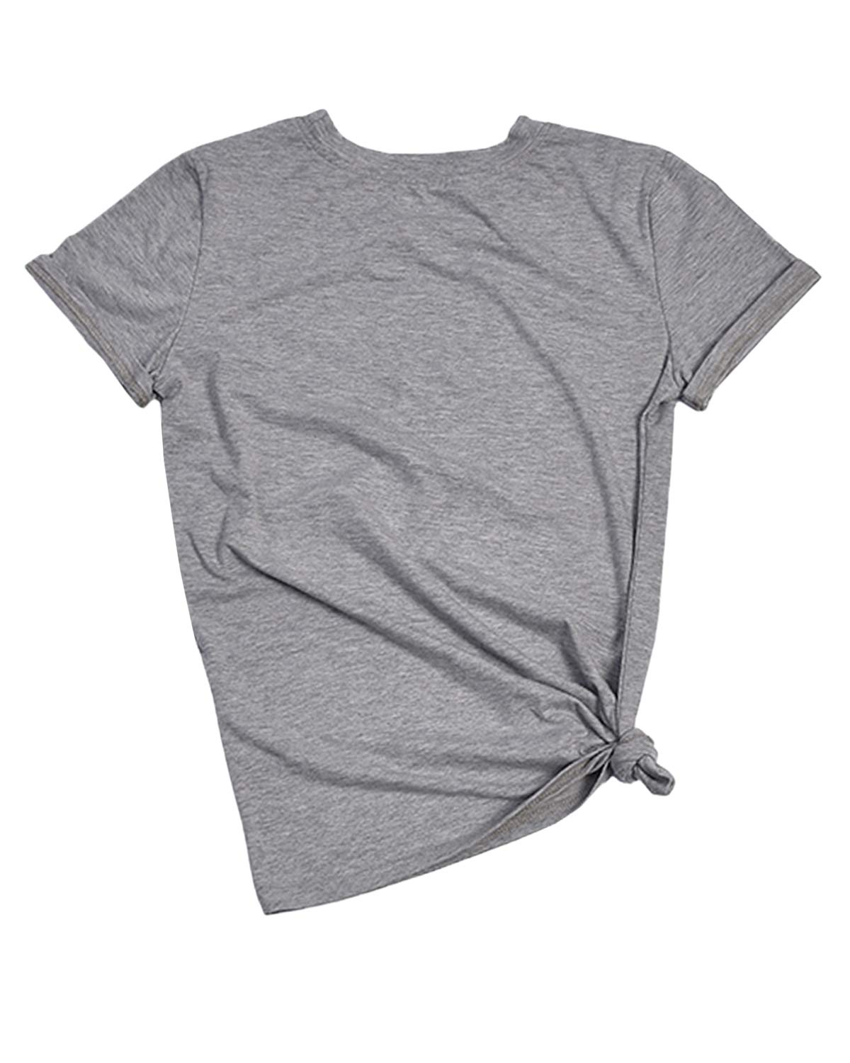 LeMarnia Graphic Tees for Women, Teen Girls Crewneck Never Grow Up Disney Shirt Short Sleeve Letter Print T-Shirts Cotton Knit Casual Tops Grey XL