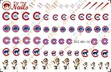 Chicago Cubs Clear waterslide nail decals (Nail tattoos) V1. Set of 70.