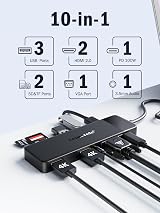 Lemorele 10-in-1 USB C Hub Dock 4K HDMI VGA PD 100W SD/TF 3x USB for HP view 2