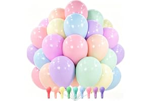 PartyWoo Pastel Balloons 100pcs Pastel Rainbow Balloons 12 Inch | Baby Shower Gender Reveal Engagement Bachelorette Easter Br