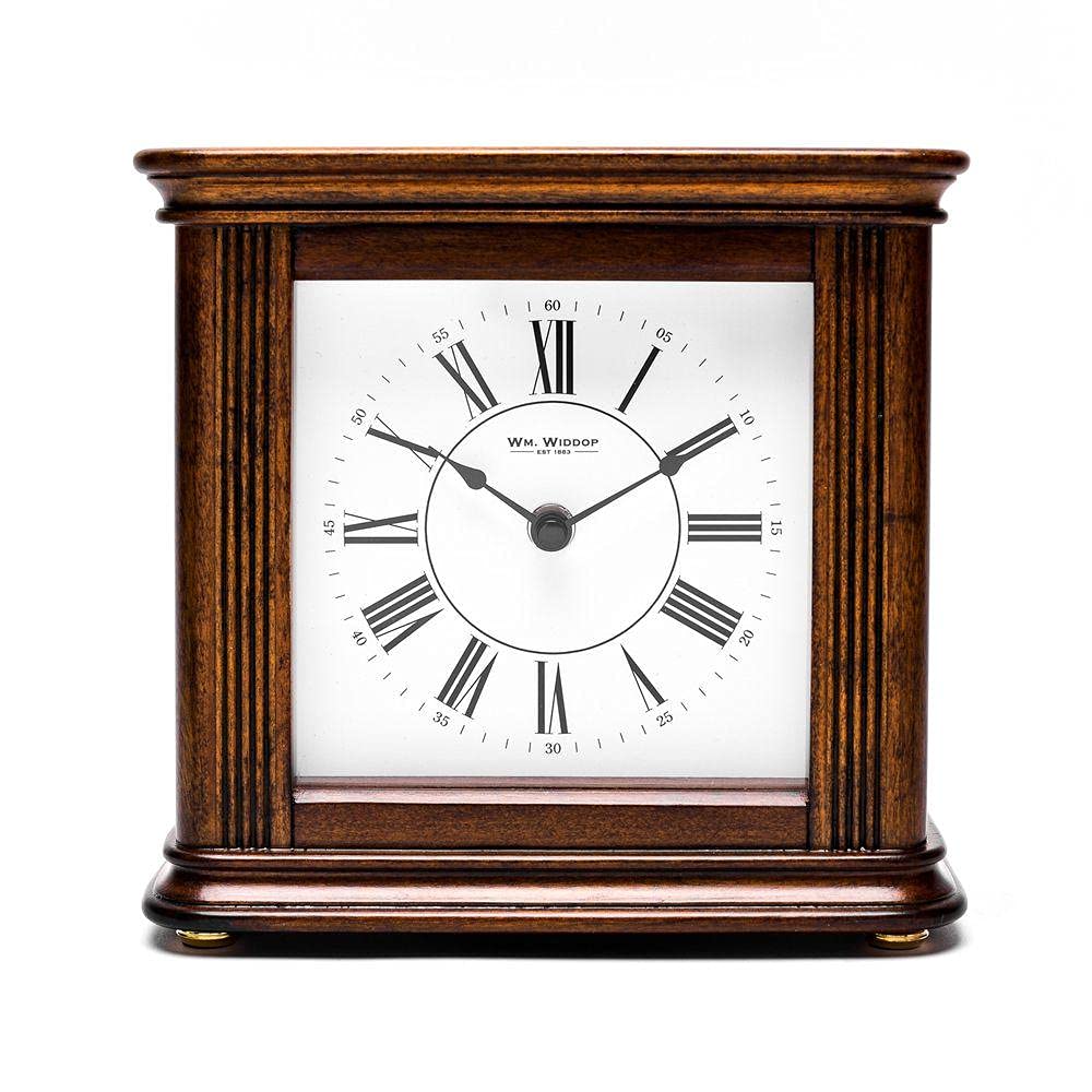 Watching clocks Walnut Finish Wooden Square Chiming Mantel Clock - Westminster Chime