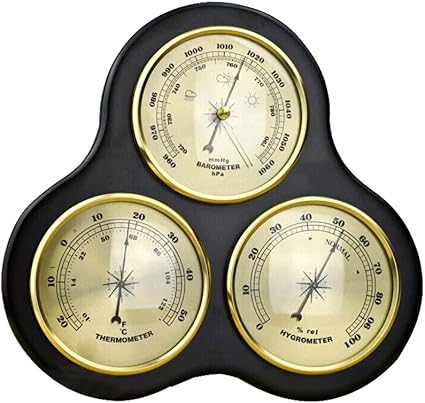 Zuen Ambient Wetterstation Barometer Traditionelle Barometer Mit Temperatur Und Luftfeuchtigkeit Startseite Wetterstation Wand Dekor Schwarz Amazon De Sport Freizeit