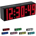CHKOSDA Digital Alarm Clock, Led Clock with 2" Digital, 7 Color Options, Adjustable Brightness, Countdown Clock with Remote Control, Calendar and Temperature Display Desk Clock for Bedroom