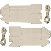 20pcs Arrow Wood Signs Blank Wooden Plaque Arrow Shape Hanging Signs with Ropes DIY Crafts Cutouts for Wedding Birthday Party Decorations