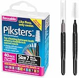 Piksters Interdental Brushes 40 pk Size 7 Black for Large Gaps Braces