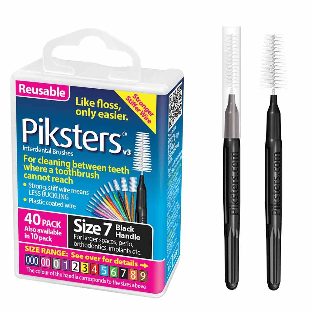 Piksters Interdental Brushes 40 pk, Size 7, for Extra Large Gaps, Gum Soft Bristles for Plaque Removal, Safe for Braces — image 1
