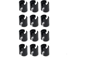 Geesatis 24 Pack Wire Shelf Locking Clips - 12 Sets 1 Inch (25mm) Diameter Black Split Sleeve Clips for Metal Shelving Rack, Secure Wire Shelf Brackets