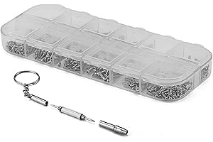 Eyeglass Repair Kit, Glasses Repair Kit with Glasses Screwdriver, 9 Sizes of Spectacle Repair Screws Kit for Watch and Glasse