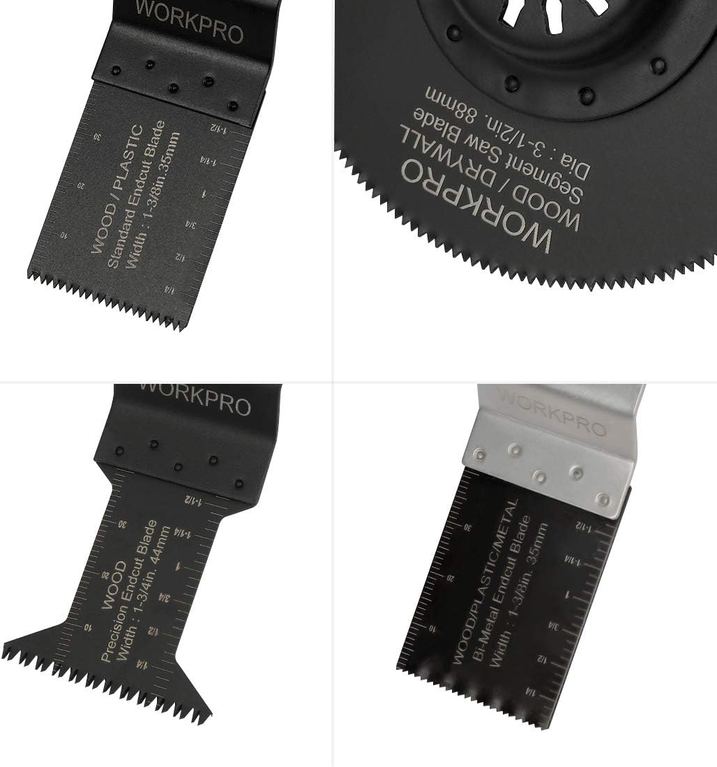 WORKPRO 22Piece Metal/Wood Oscillating Saw Blades Kit, Multitool Quick