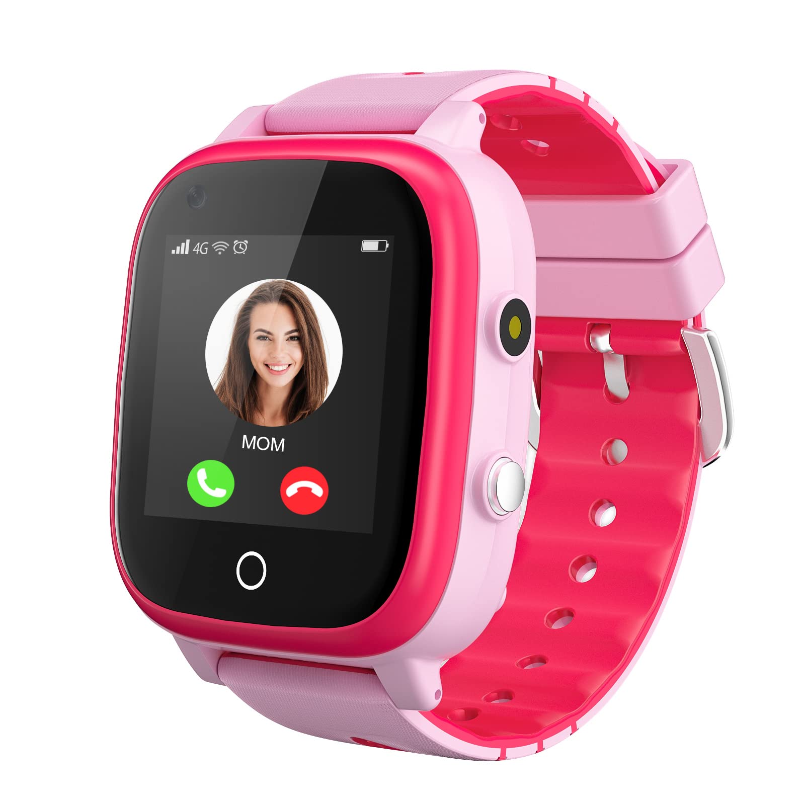 Topchances 4G Smartwatch for Girls Boys, Smart Watch for Kids, IP67 Waterproof WiFi Smartwatch Phone with GPS Tracker Video Call Phone Call SOS for Kids Children 3-14 Years Old Birthday Gifts (Pink)