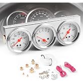 Dyno Racing 2inch 52MM Triple Gauge kit Volt Meter Water Temp Temperature Gauge Oil Press Pressure Gauge Car Meter Triple Gauge Set