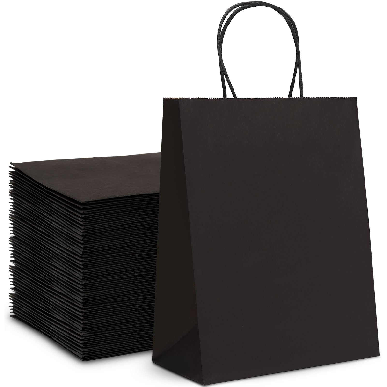 HAUSPROFI 25pcs Kraft Paper Bags for Gifts, Food & Sweets, Strong Carrier Bags with Twisted Handles for Kid Parties, Weddings, 27x21x11cm, Thicken 130gsm