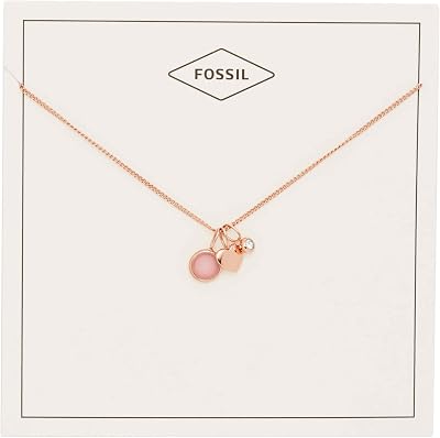 Collier pendentif rond en acier inoxydable ton or rose pour femme avec fermoir mousqueton