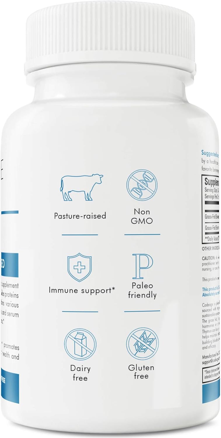 Codeage Glandular Thymus Extract, Grass Fed Natural Raw Thymus