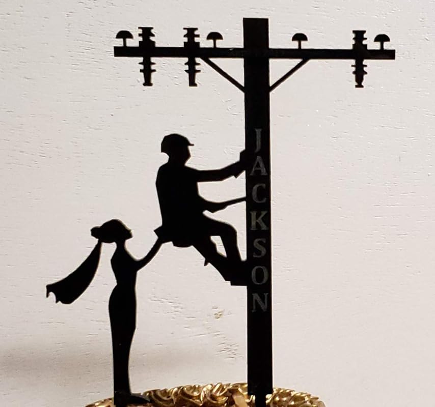 Lineman wedding Cake Topper Personalized