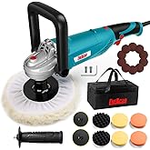 ENEACRO Polisher, Rotary Car Buffer Polisher Waxer, 1600W 7-inch/6-inch Variable Speed 1500-3500RPM, Detachable Handle Suitable for Boat,Car Polishing and Waxing
