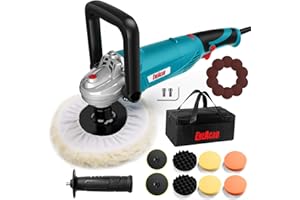 ENEACRO Polisher, Rotary Car Buffer Polisher Waxer, 1600W 7-inch/6-inch Variable Speed 1500-3500RPM, Detachable Handle Suitable for Boat,Car Polishing and Waxing