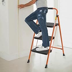 BOCOM 3 Step Ladder, Lightweight Portable Foldable